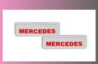 zástěra kola MERCEDES 600x180-pár-přední-bílá-červené písmo 