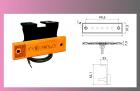 světlo obrys.LED oranž.12/24V- PRO-SUPER-FLAT+kabel 0,5m/5-ledek/s držákem 