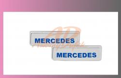 zástěra kola MERCEDES 600x180-pár-přední-bílá-modré písmo 