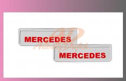 zástěra kola MERCEDES 600x180-pár-přední-bílá-červené písmo 