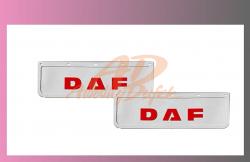 zástěra kola DAF- 600x180-pár-přední-bílá-červené písmo 