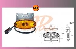 LED FLATPOINT II oranž.24V-+kabel+držák 
