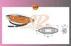 LED-PRO-CAN-světlo oranž.12V +0,5m kabel 