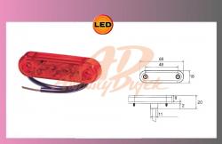 LED-PRO-SLIM-červené 12V +kabel 