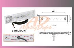 světlo obrys.LED bílé 12/24V- PRO-SUPER-FLAT+kabel 0,5m/5-ledek//samolepící 
