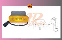světlo LED-oranž.24V/0,55w +kabel+držák 