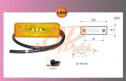 světlo LED oranž.24V/0,8W +kabel 0,5m 