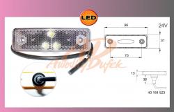 světlo obrys.LED-bílé-24V-kabel 0.5m 