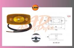 světlo LED oranž.12V/1W-kabel 0,5m 